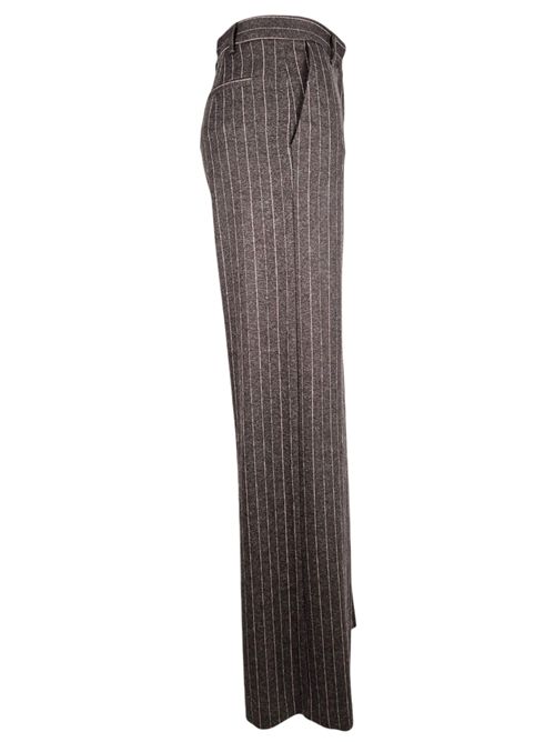 pantalone donna largo gessato marrone e rosa Good match | AP02-09G20